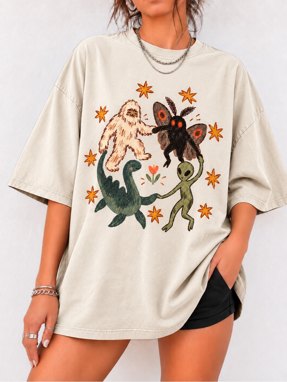 Dancing Cryptids Graphic Tee Halloween Comfort Colors Unisex T-shirt